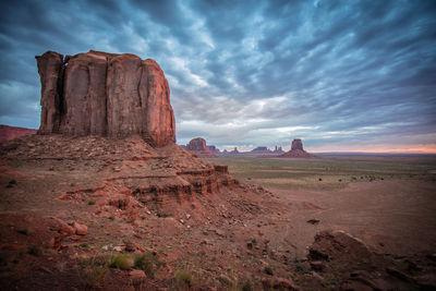 Rock formation on barren landscape