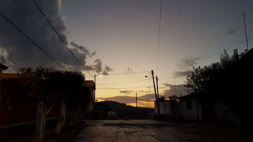 Empty road at sunset