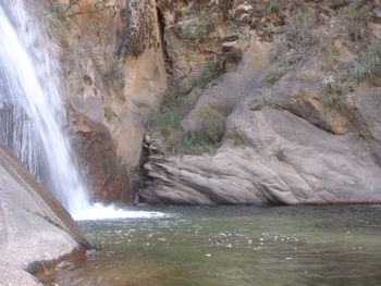 Scenic view of waterfall