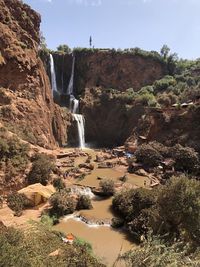 Scenic view of waterfall