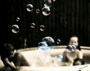 Close-up of bubbles in water