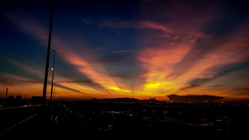 Scenic view of dramatic sky during sunset