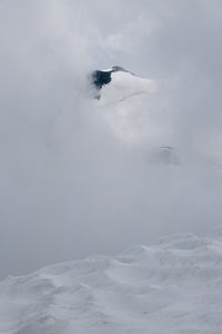 Scenic view of snow covered mountain against sky