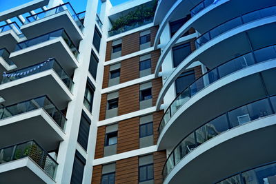 Low angle view of modern building against sky