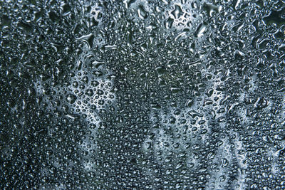 Full frame shot of wet glass window