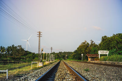 Railroad tracks against sky