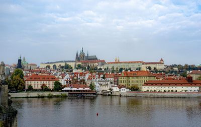 View on the river moldau and the prague castle