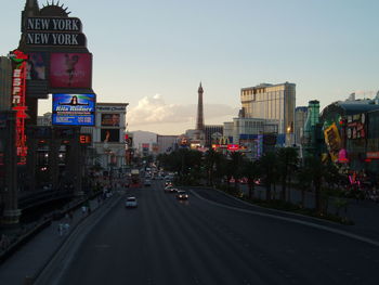 Road passing through city