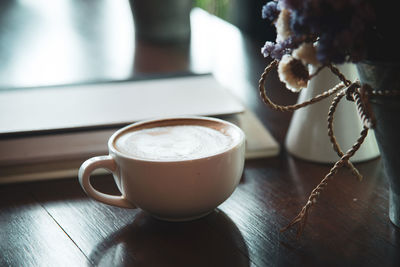 Close-up of coffee on table