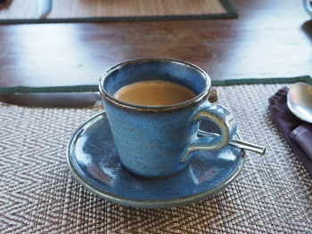 Close-up of coffee on table