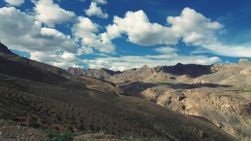 Panoramic view of mountains against sky