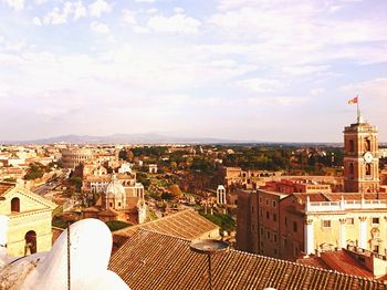 High angle view of city