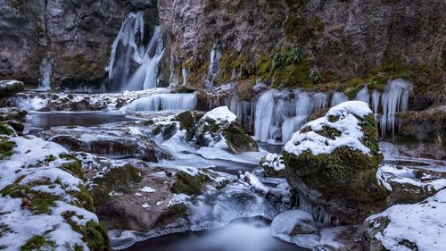 Scenic view of waterfall