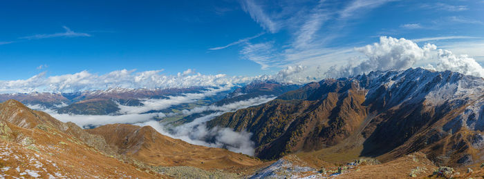 Panorama between tauern ridge, drau - drava valley, lienz dolomites and italian austrian border
