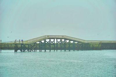 Bridge over river against clear sky