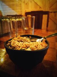 Close-up of food in bowl on table