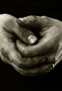 Mans hands, close-up