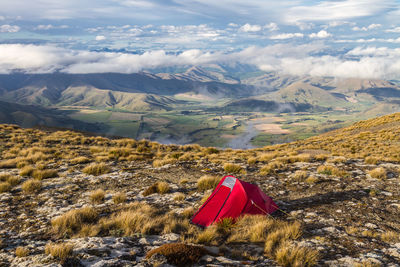 Scenic view of mountains against sky