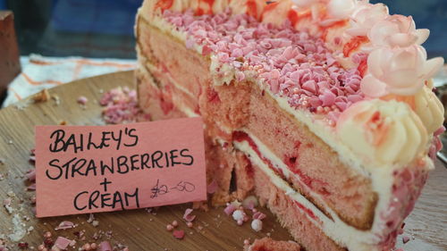 Close-up of cake on table