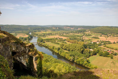 High angle view of landscape against sky