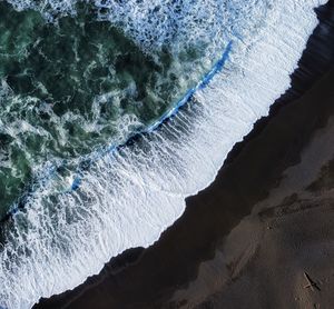 High angle view of sea waves