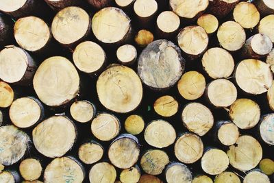 Full frame shot of logs