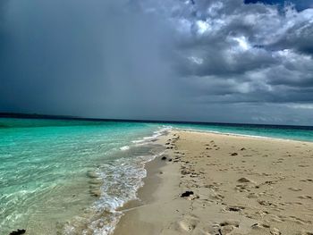 Scenic view of beach against sky