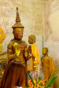 Close-up of buddha in temple