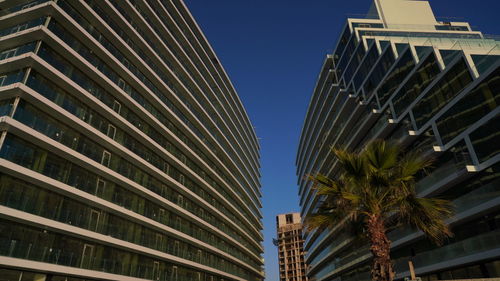 Low angle view of modern building against sky