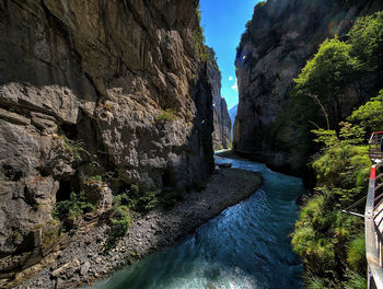 Scenic view of waterfall