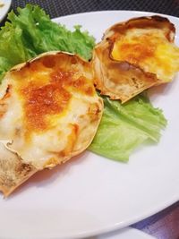 High angle view of meal served in plate