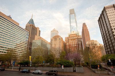 Panoramic view of city buildings against sky