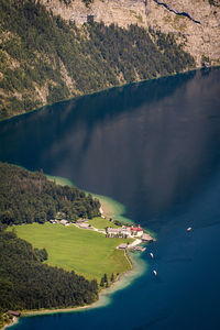 Aerial view of mountain and sea