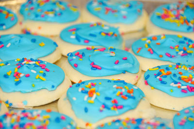 Close-up of multi colored cake