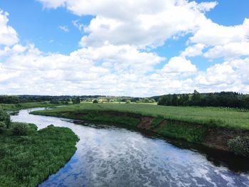 Scenic view of river against sky