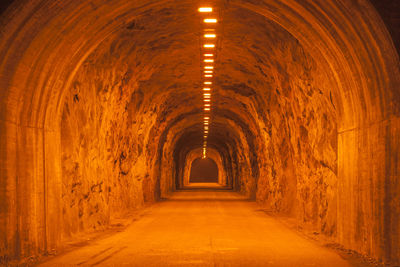 Illuminated empty tunnel