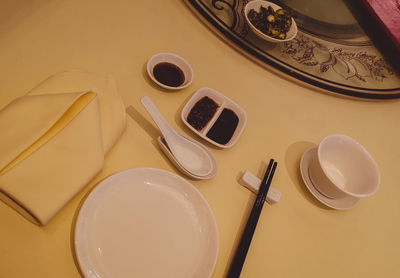 High angle view of typewriter on table