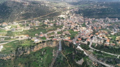 High angle view of townscape