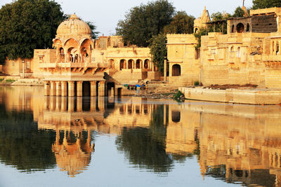 Reflection of buildings in water