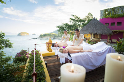 Luxury vacation with massage on ocean front terrace