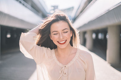 Portrait of a smiling young woman