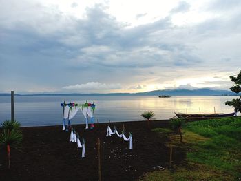 Scenic view of beach against sky