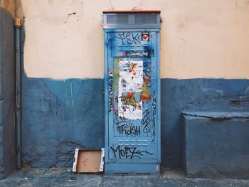 Closed door of building