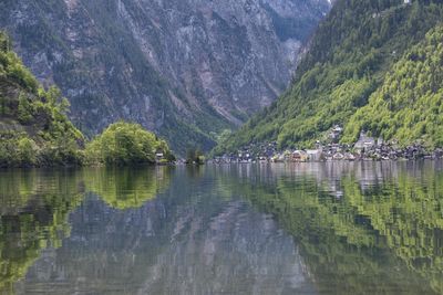 Scenic view of lake and mountains