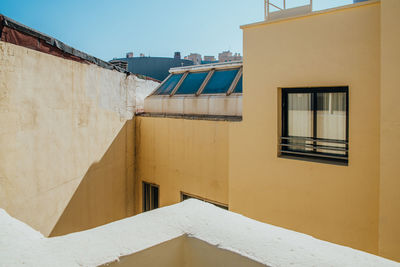 Low angle view of building against clear sky