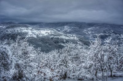 Firdt snow on mountain