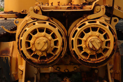 Close-up of old machinery