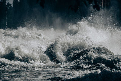 Water splashing in sea