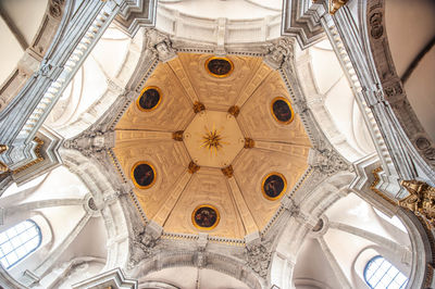 Low angle view of ornate ceiling