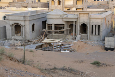 Old building under construction in city